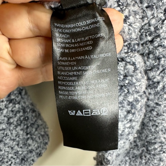 Free People Women’s Fuzzy BFF Gray Cardigan Sweater Oversized Size M - Picture 5 of 7